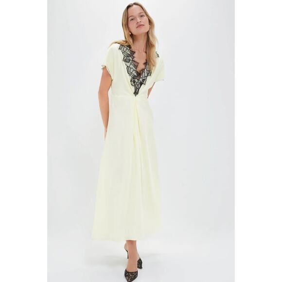 OROTON Lemon Zest Fringe Lace Dress Size 10 NWT Retail $640 Tuckernuck - Picture 2 of 6